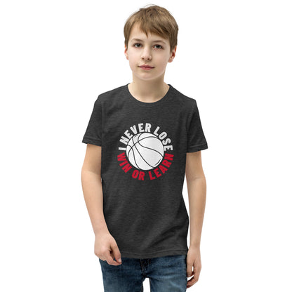 Baskeball Win or Learn Youth Short Sleeve T-Shirt